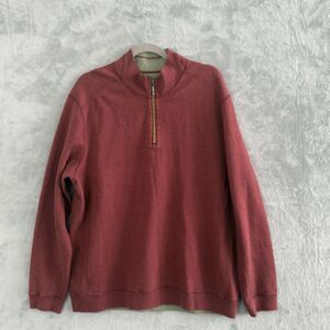 Tommy Bahama Flip Coast Reversible Pullover Mens XL Red Gray Half Zip